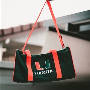 UM (university of miami) duffel bag or gym bag